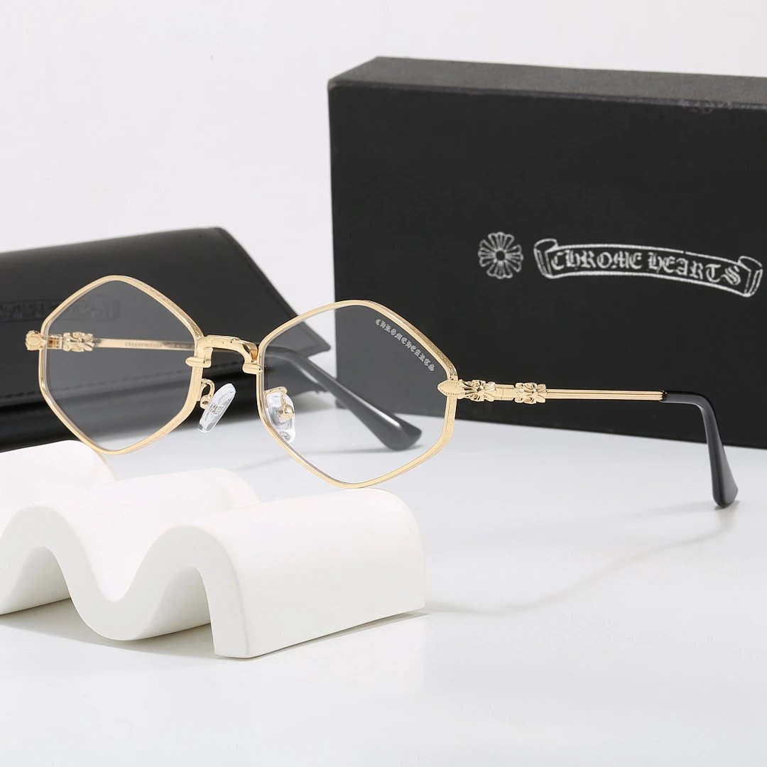 Chrome Hearts Black Tinted Lens Square Sunglasses, Polished Frame Style 02