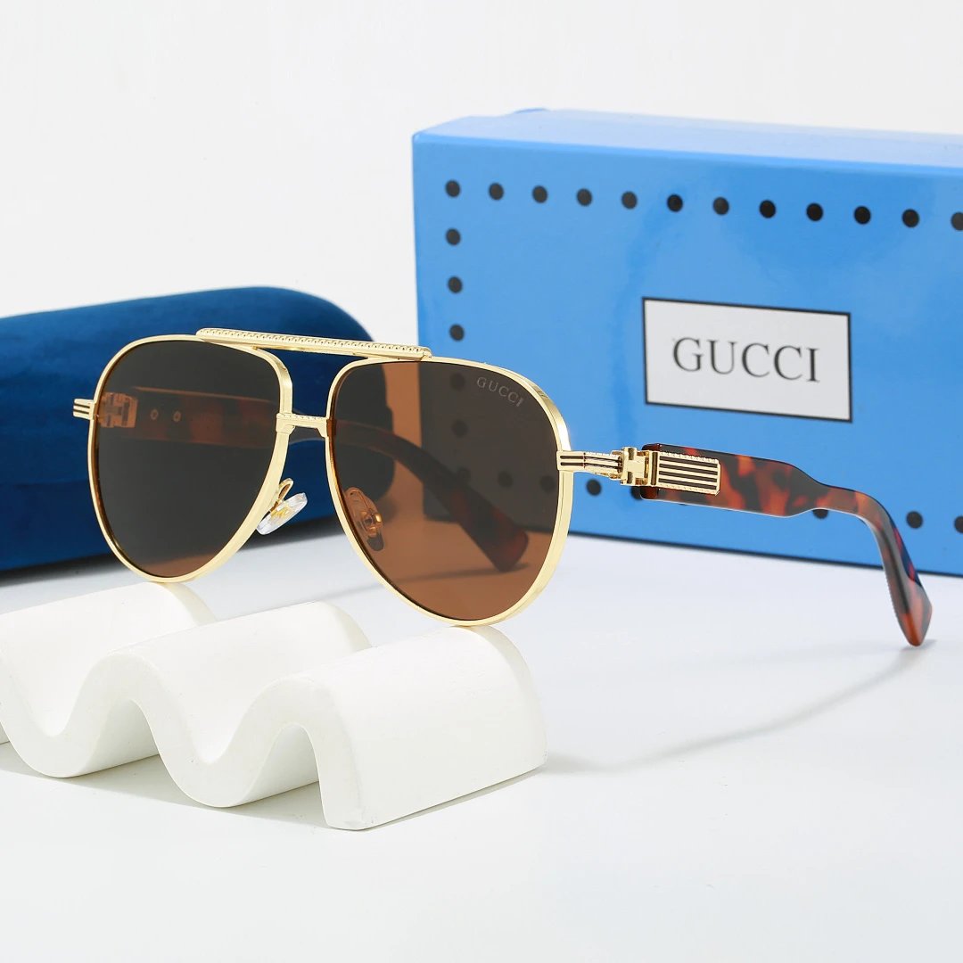 Gucci Blue Tinted Lens Designer Sunglasses, Polished Frame Style 04