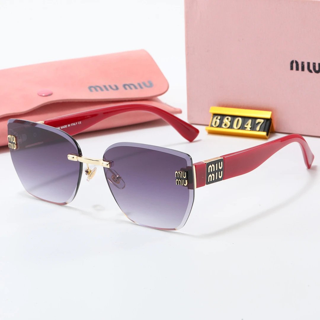 Miu Miu Brown Tinted Lens Square Sunglasses, Polished Frame Style 24