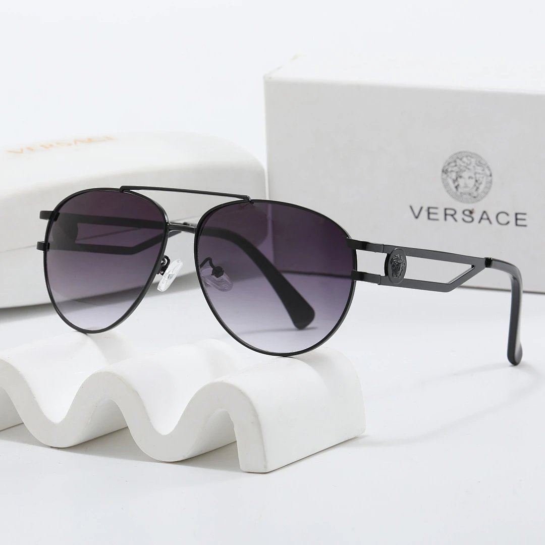 Versace Black Tinted Lens Square Sunglasses, Polished Frame Style 26
