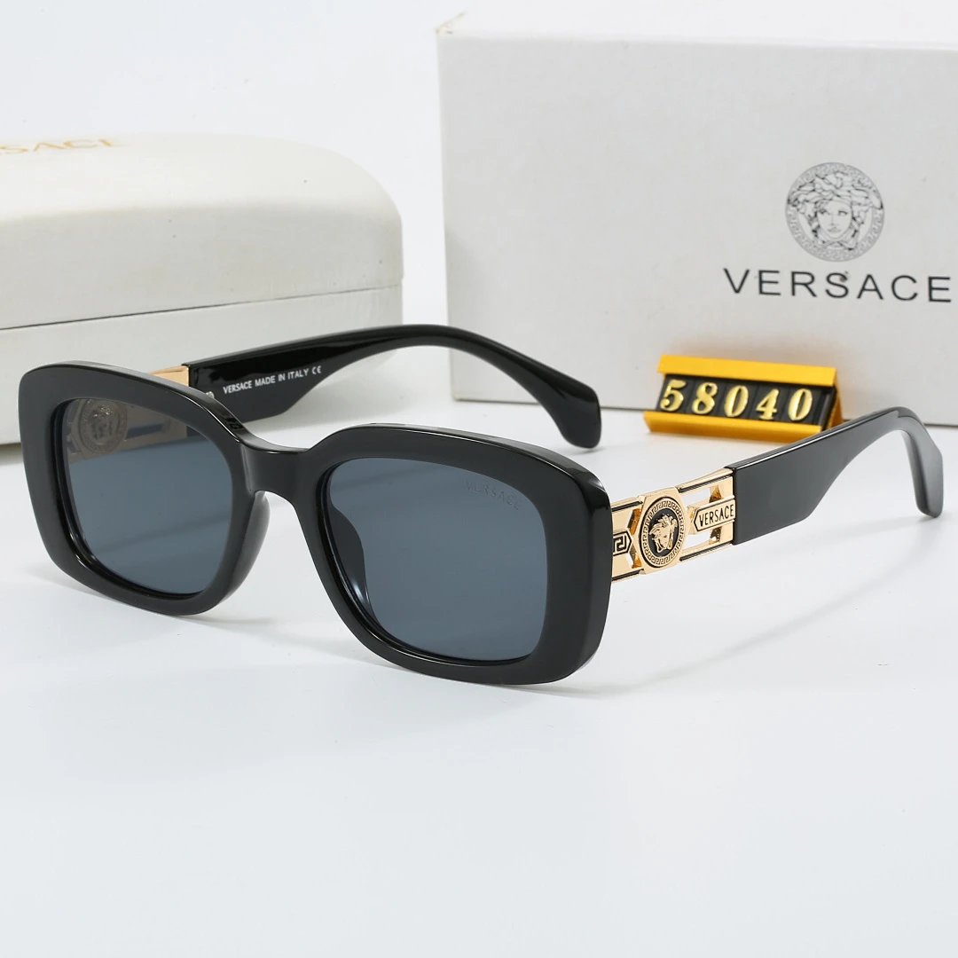 Versace Black Tinted Lens Square Sunglasses, Polished Frame Style 31