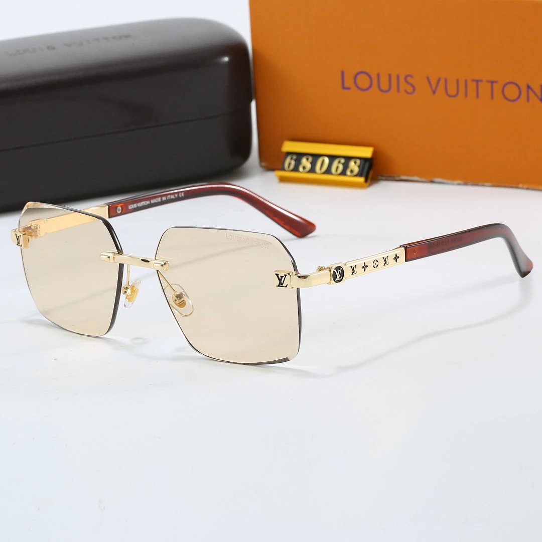 Louis Vuitton Brown Tinted Lens Square Sunglasses, Polished Frame Style 30