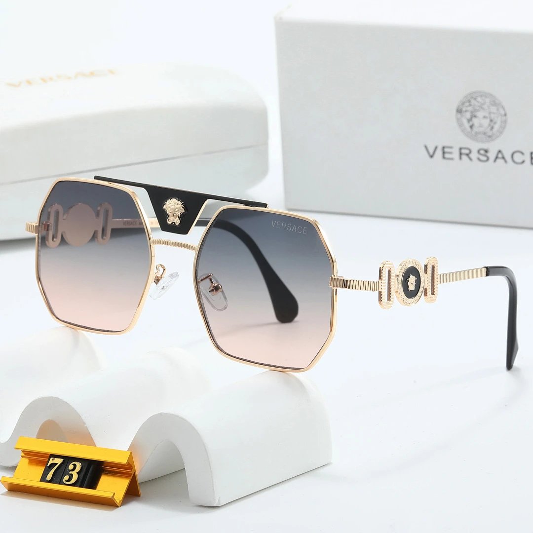 Versace Gray Tinted Lens Square Sunglasses, Polished Frame Style 25