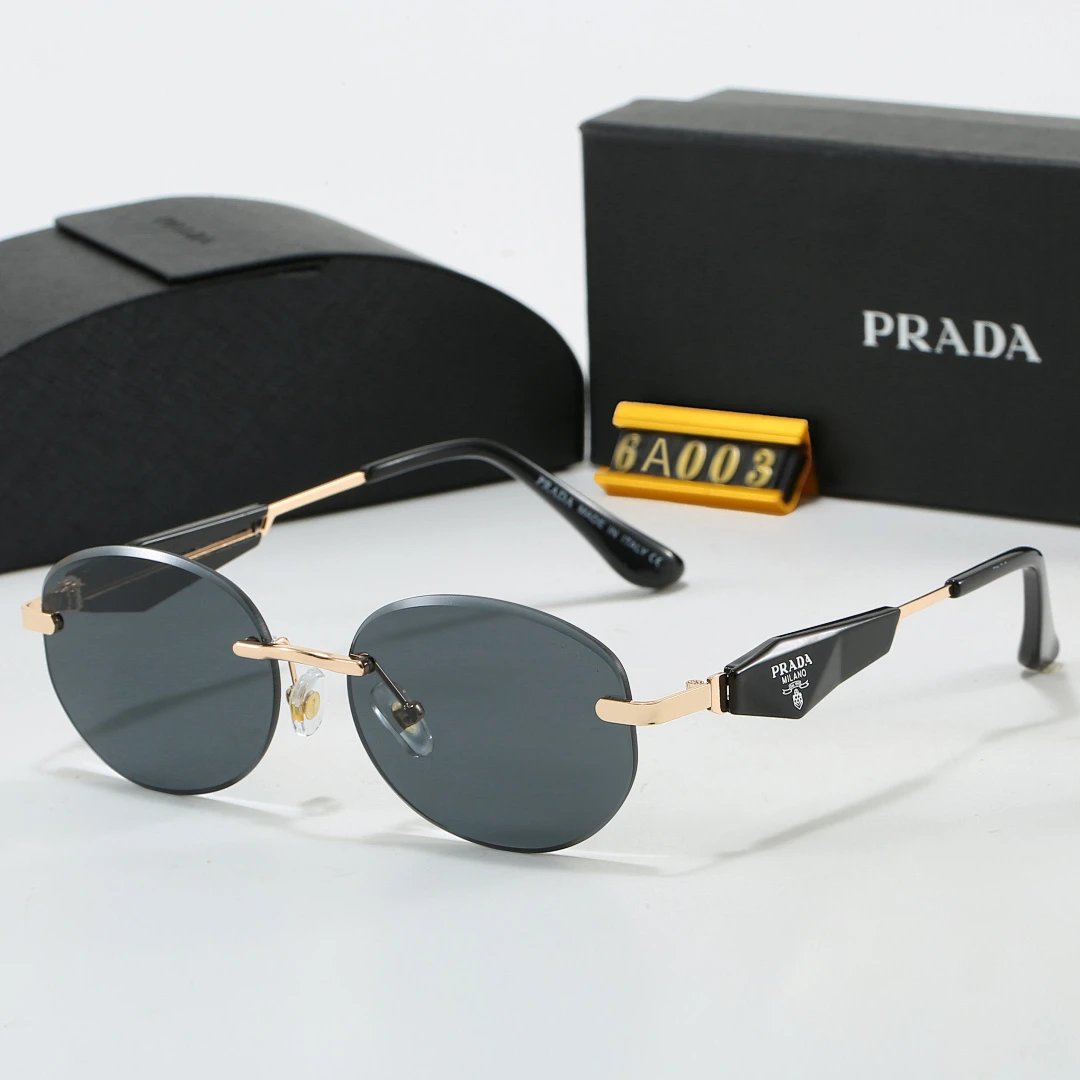 Prada Black Tinted Lens Square Sunglasses, Polished Frame Style 23