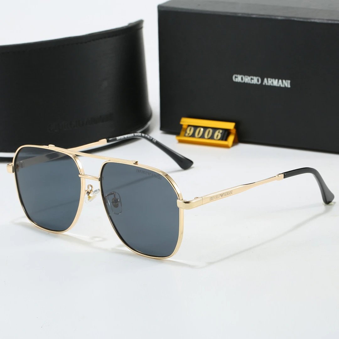 Armani Black Tinted Lens Square Sunglasses, Polished Frame Style 08