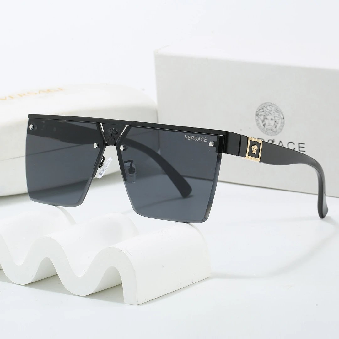 Versace Black Tinted Lens Square Sunglasses, Polished Frame Style 16