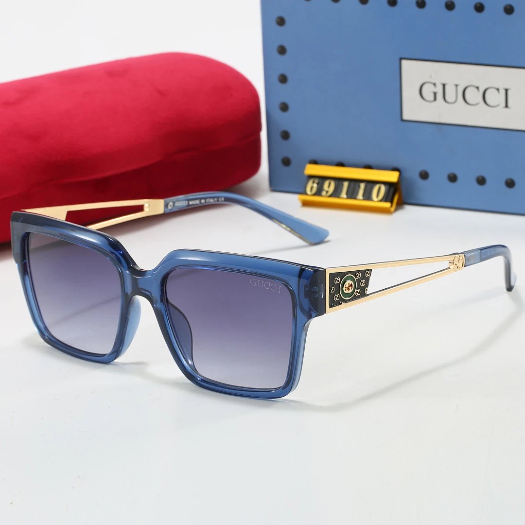 Gucci Tinted Lens Square Sunglasses, Polished Frame Style 06