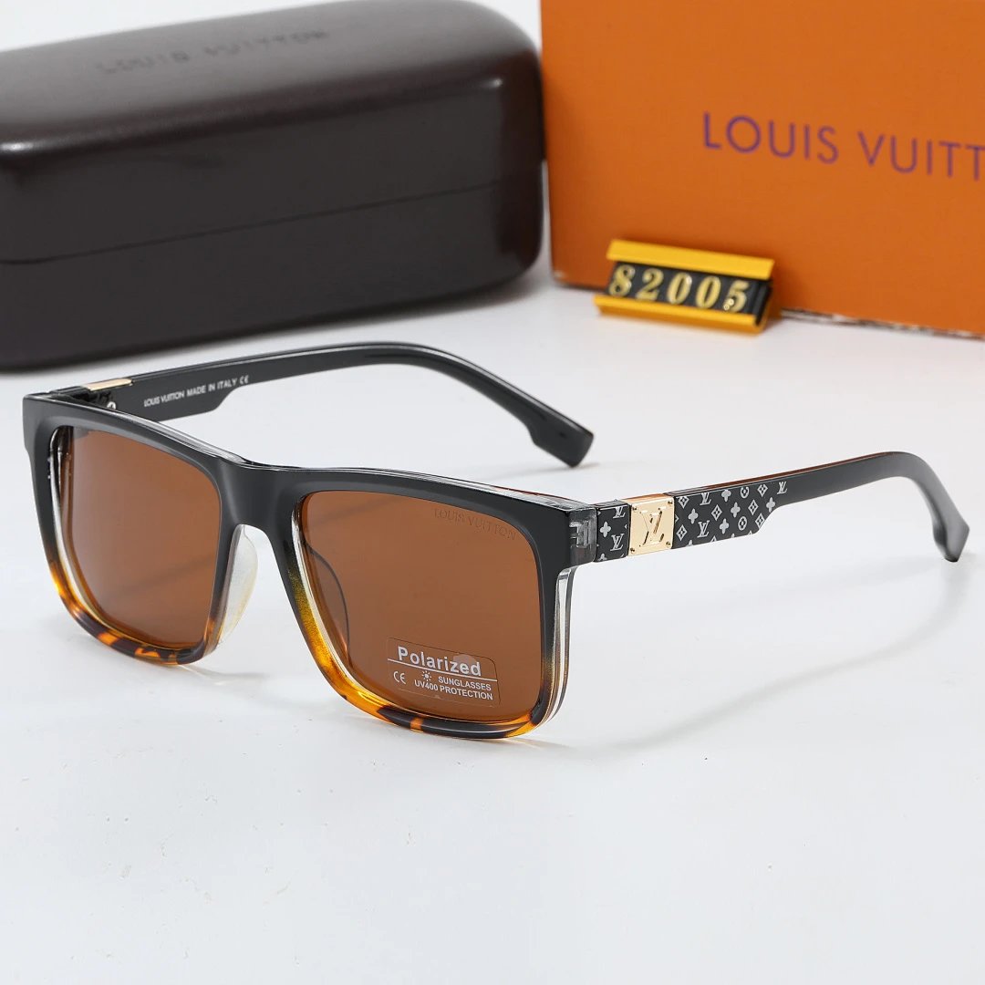 Louis Vuitton Brown Tinted Lens Square Sunglasses, Polished Frame Style 12
