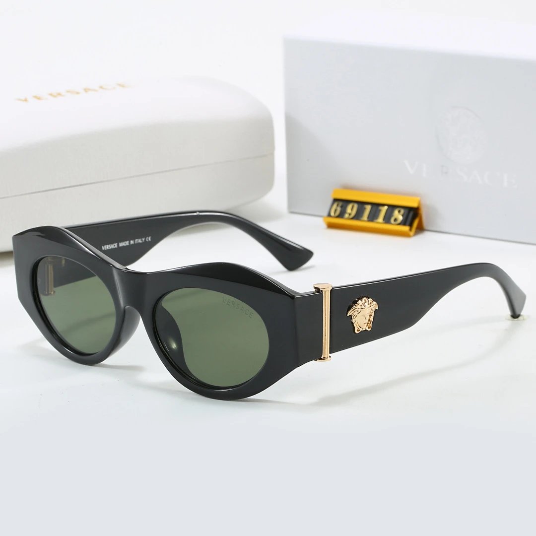 Versace Black Tinted Lens Square Sunglasses, Polished Frame Style 30