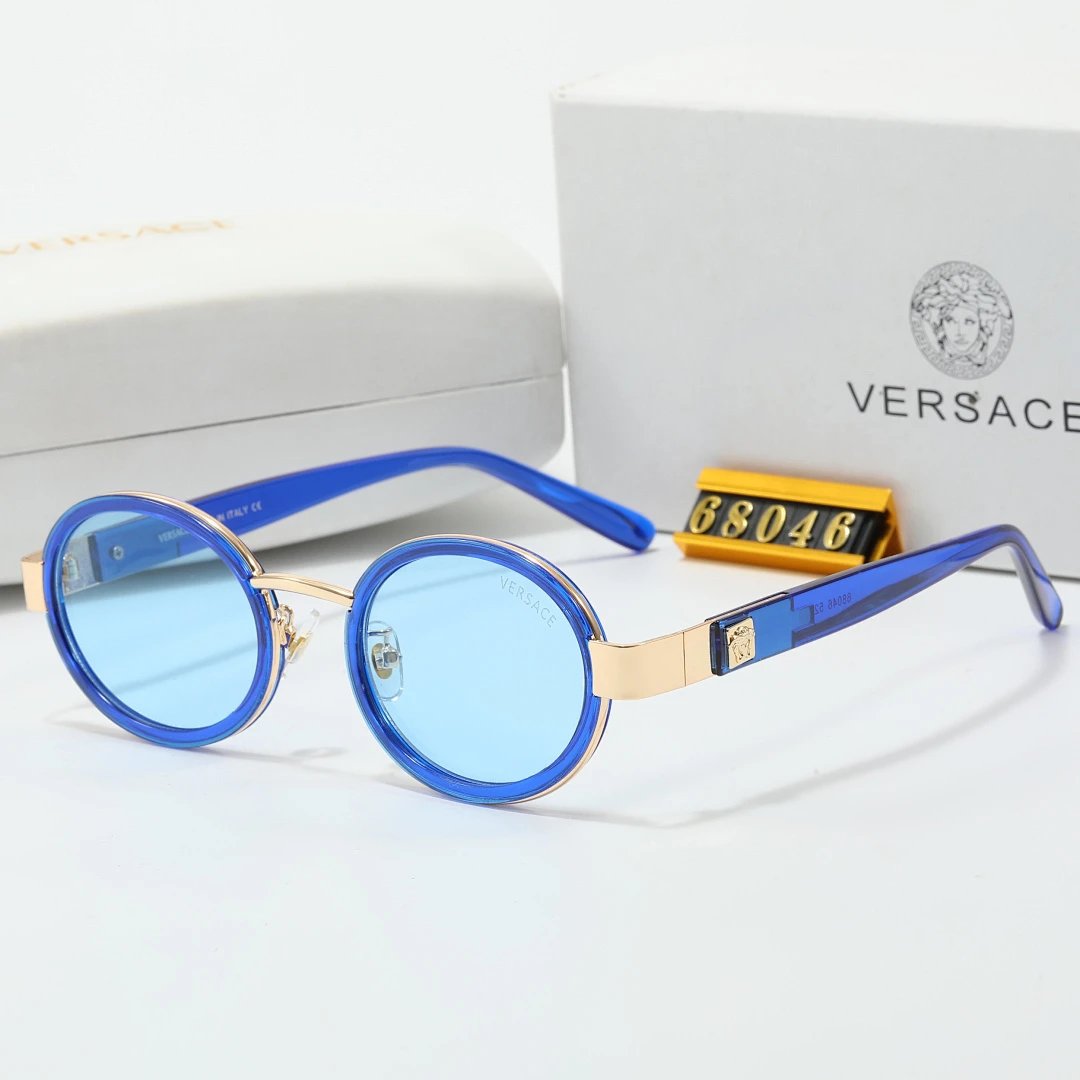 Versace Gray Tinted Lens Designer Sunglasses, Polished Frame Style 02