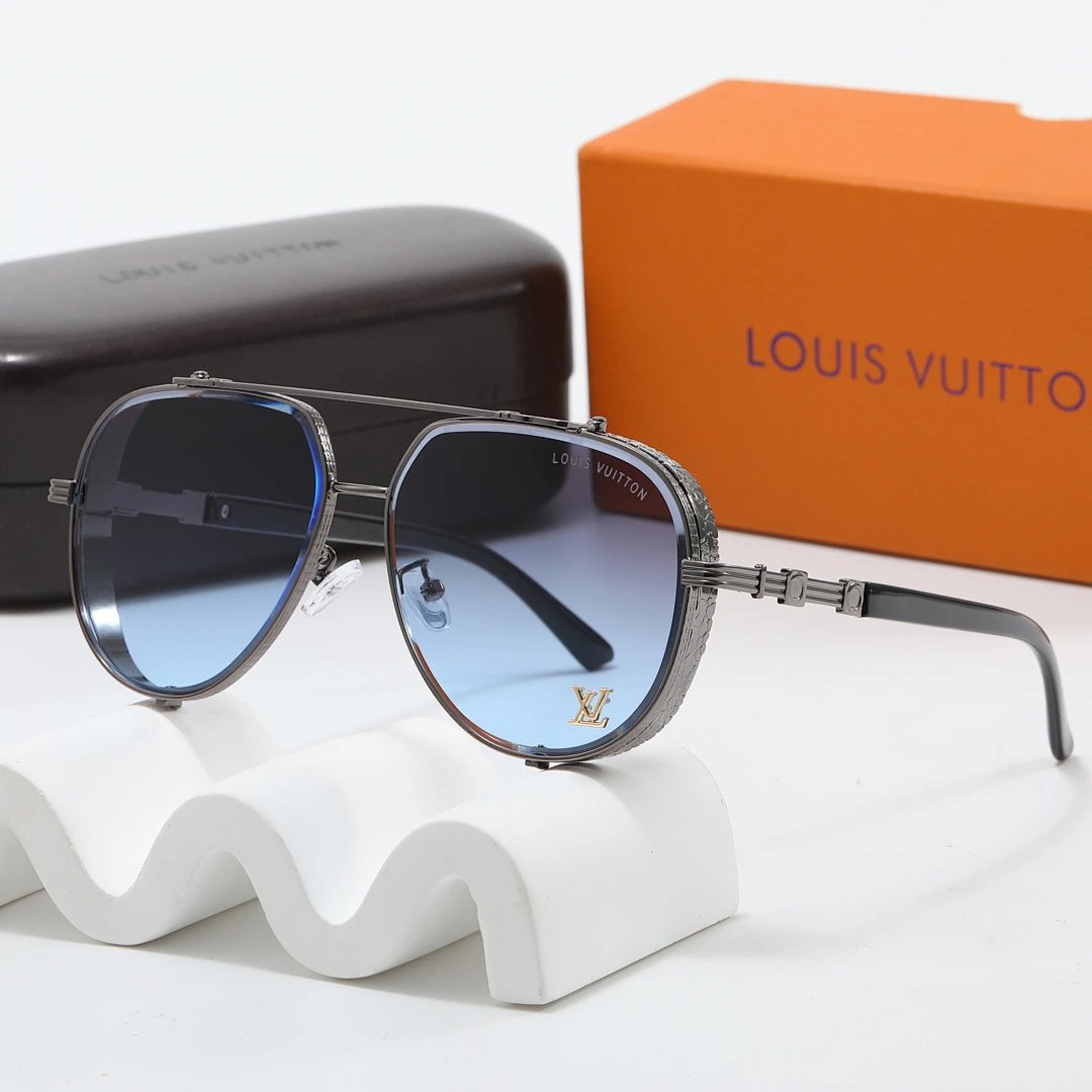 Louis Vuitton Brown Tinted Lens Square Sunglasses, Polished Frame Style 15