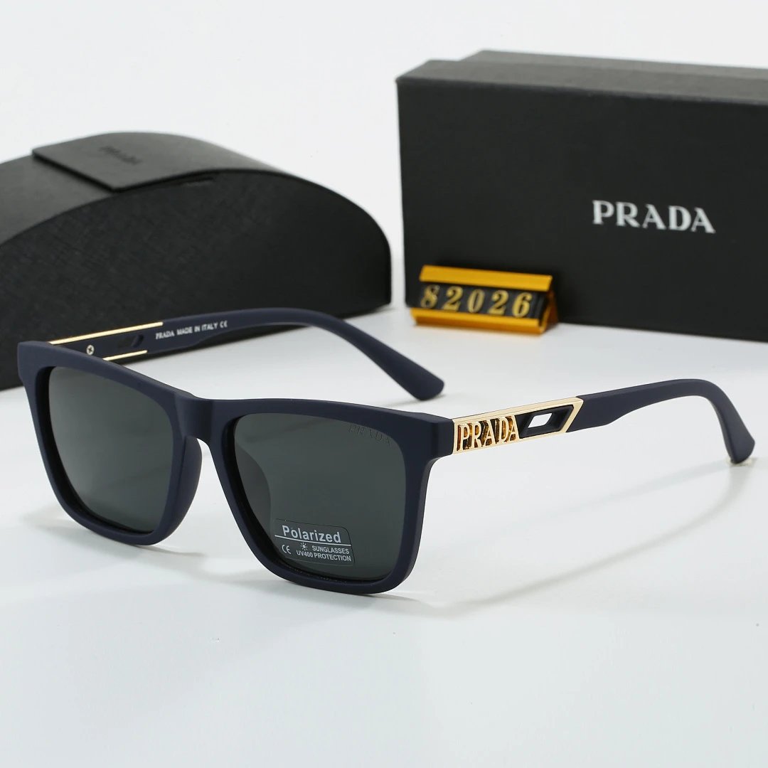 Prada Black Tinted Lens Square Sunglasses, Polished Frame Style 24