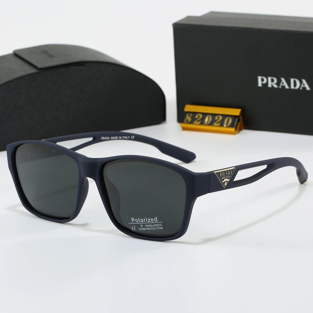 Prada Black Tinted Lens Square Sunglasses, Polished Frame Style 09