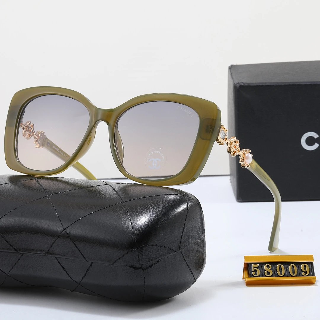 Chanel Black Tinted Lens Square Sunglasses, Polished Frame Style 03