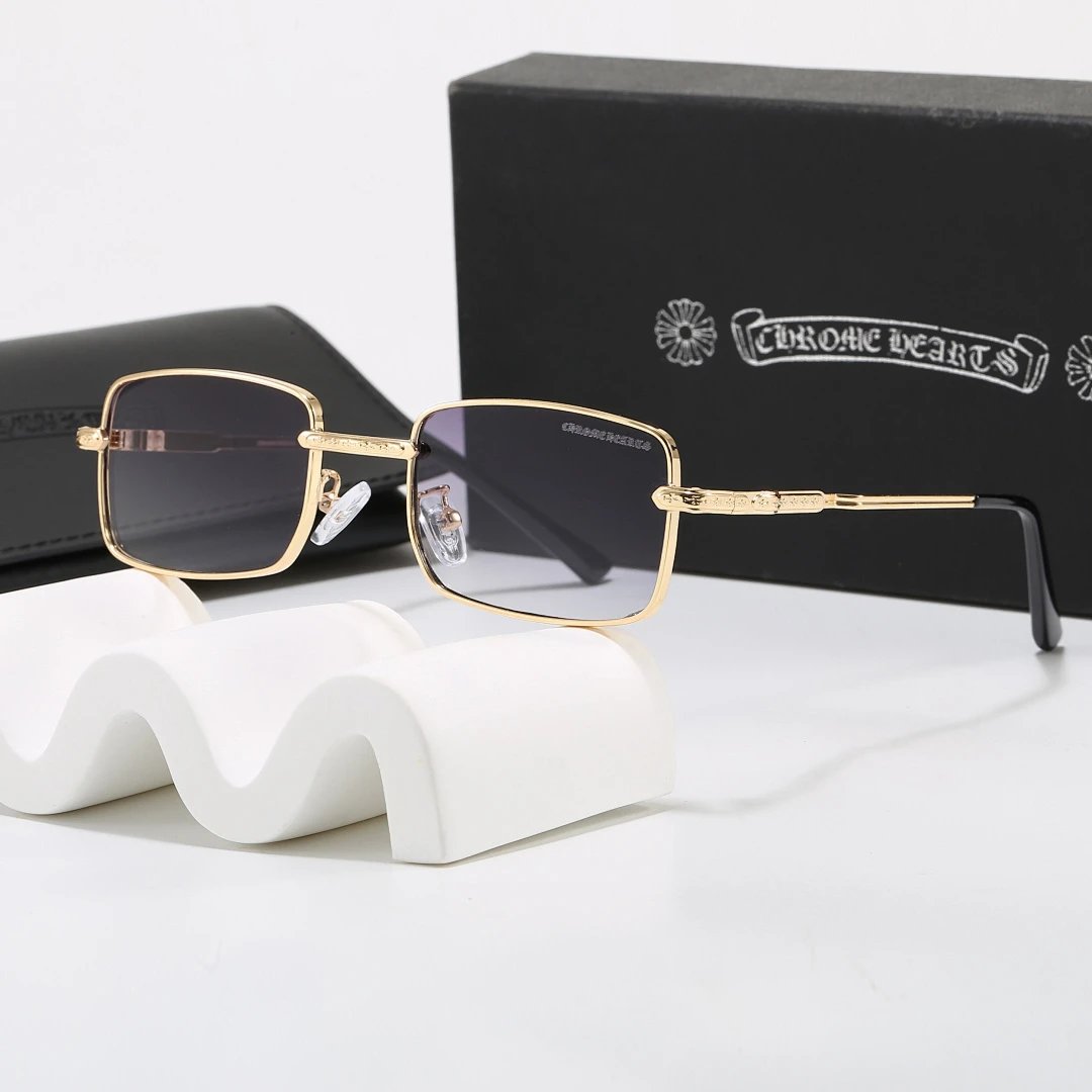 Chrome Hearts Black Tinted Lens Square Sunglasses, Polished Frame Style 06