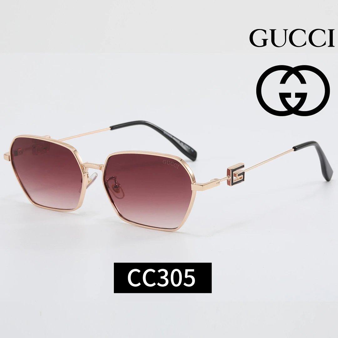 Gucci Tinted Lens Square Sunglasses, Polished Frame Style 27
