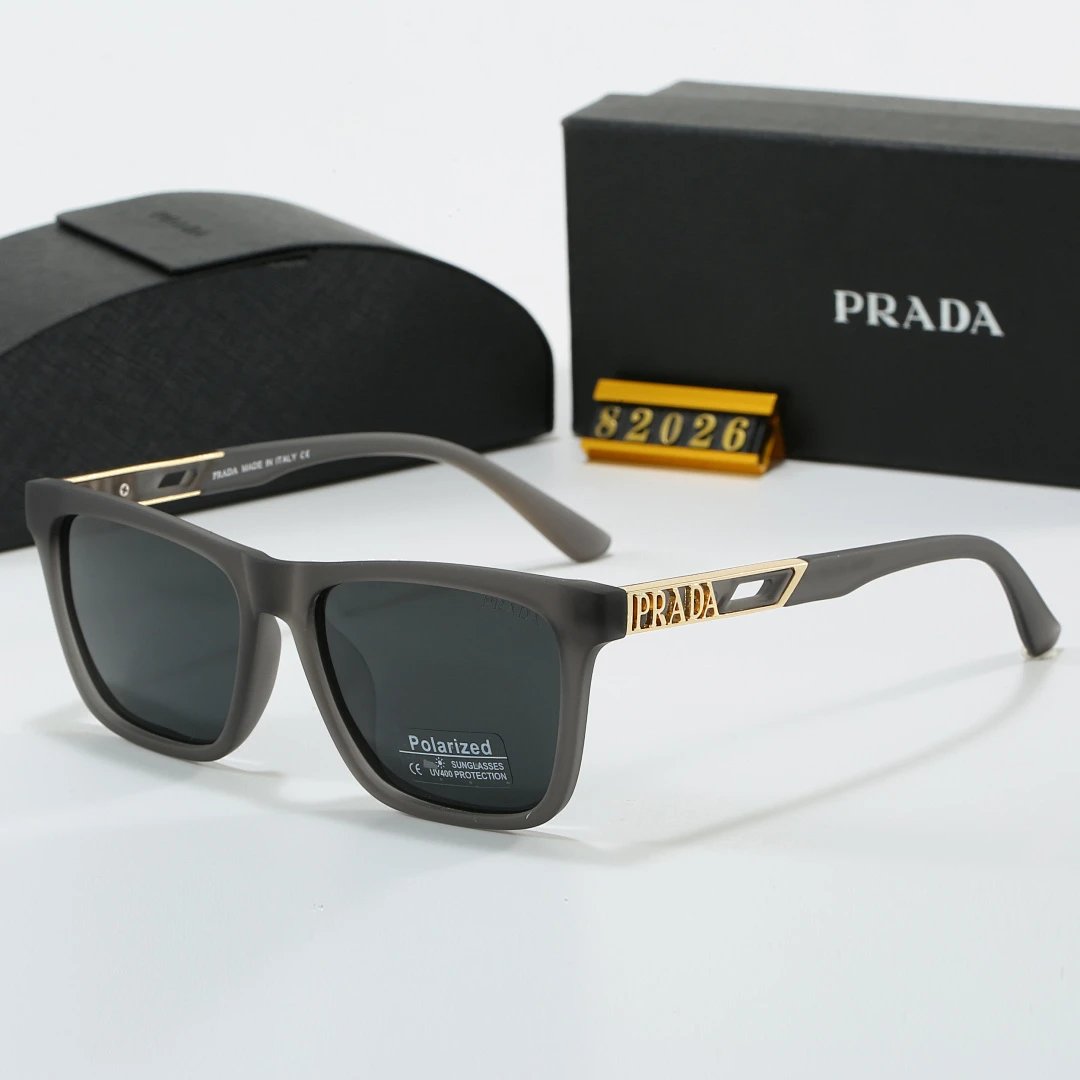 Prada Black Tinted Lens Square Sunglasses, Polished Frame Style 25