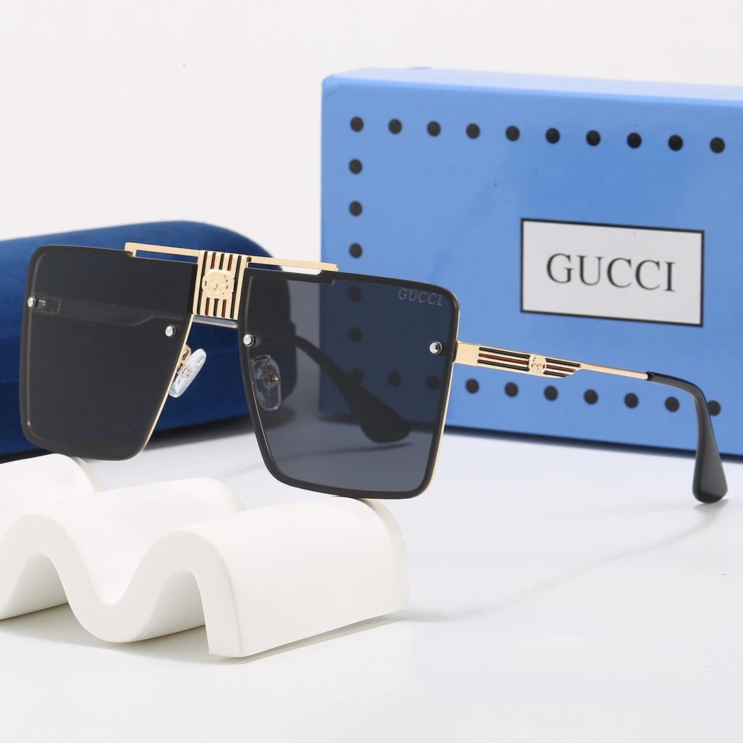 Gucci Tinted Lens Square Sunglasses, Polished Frame Style 18