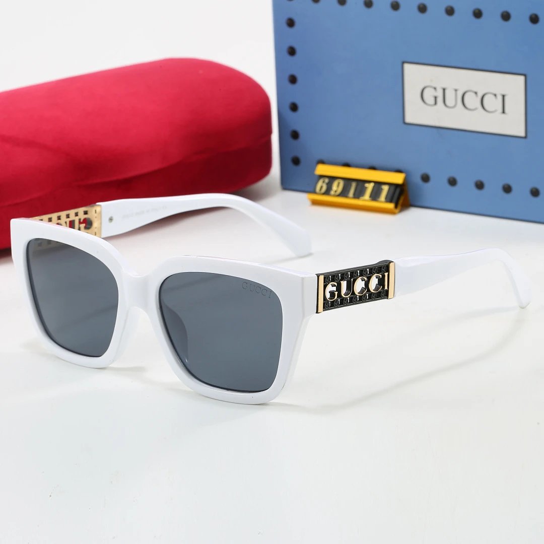 Gucci Tinted Lens Square Sunglasses, Polished Frame Style 19
