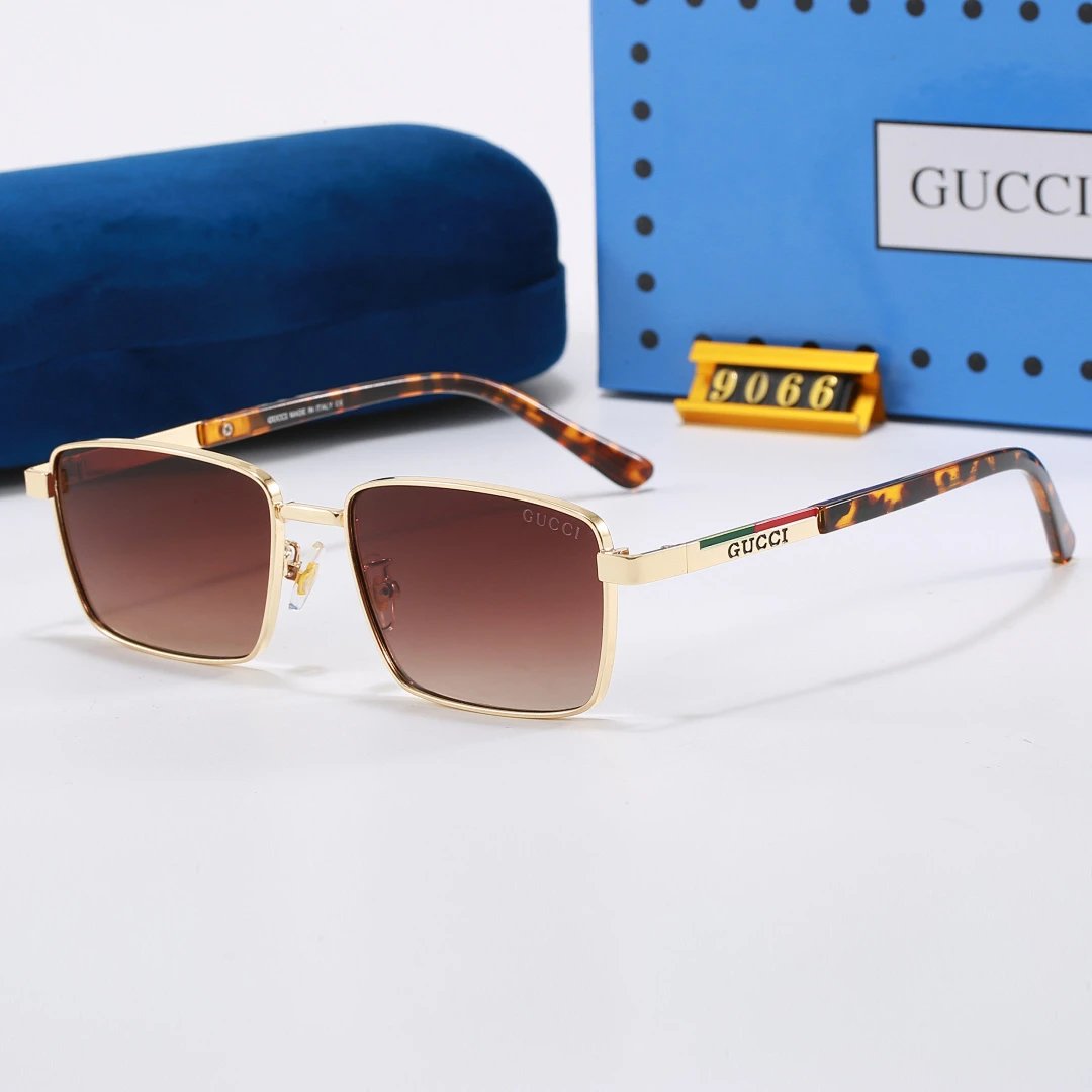 Gucci Blue Tinted Lens Square Sunglasses, Polished Frame Style 16