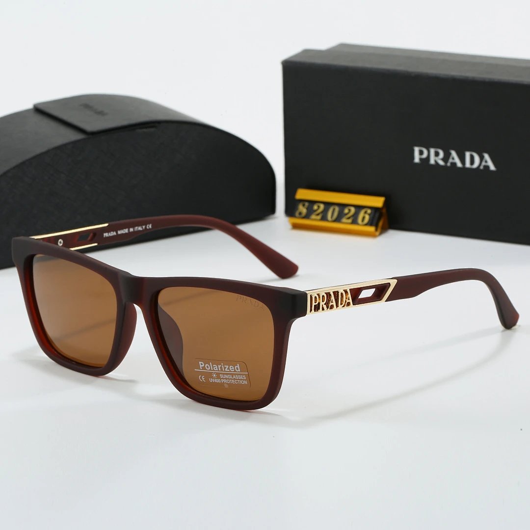 Prada Black Tinted Lens Square Sunglasses, Polished Frame Style 23