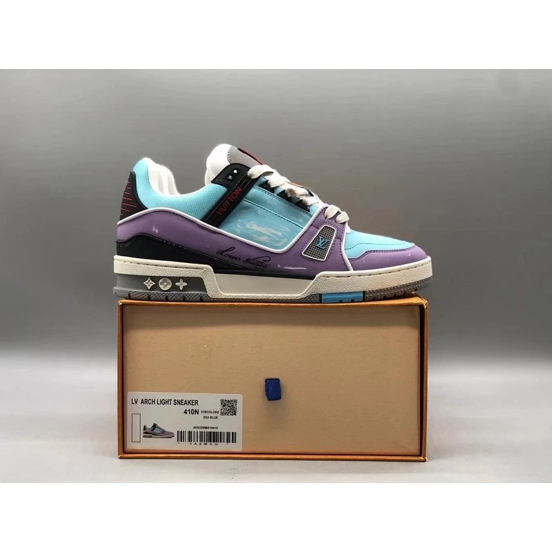 Stake Low Top Sneakers   lace-up Teal Purple - Style 1