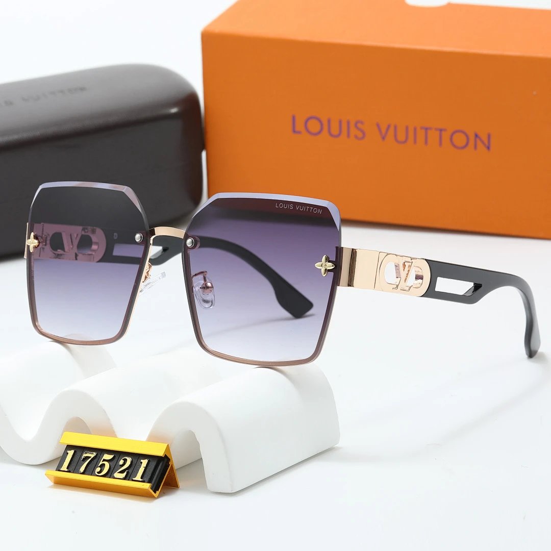 Louis Vuitton Brown Tinted Lens Square Sunglasses, Polished Frame Style 24
