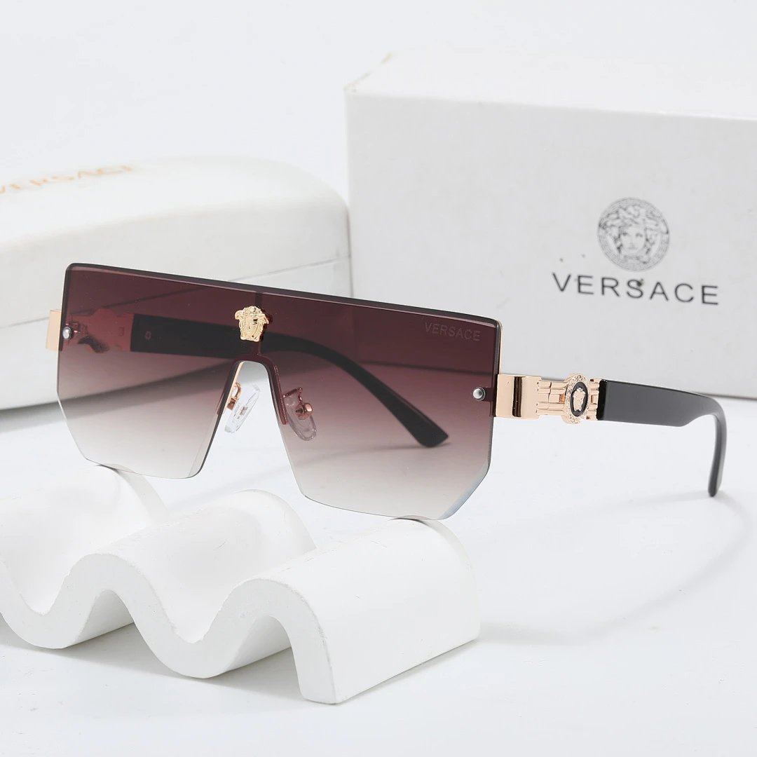 Versace Gray Tinted Lens Square Sunglasses, Polished Frame Style 23