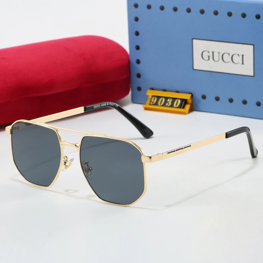 Gucci Tinted Lens Square Sunglasses, Polished Frame Style 27