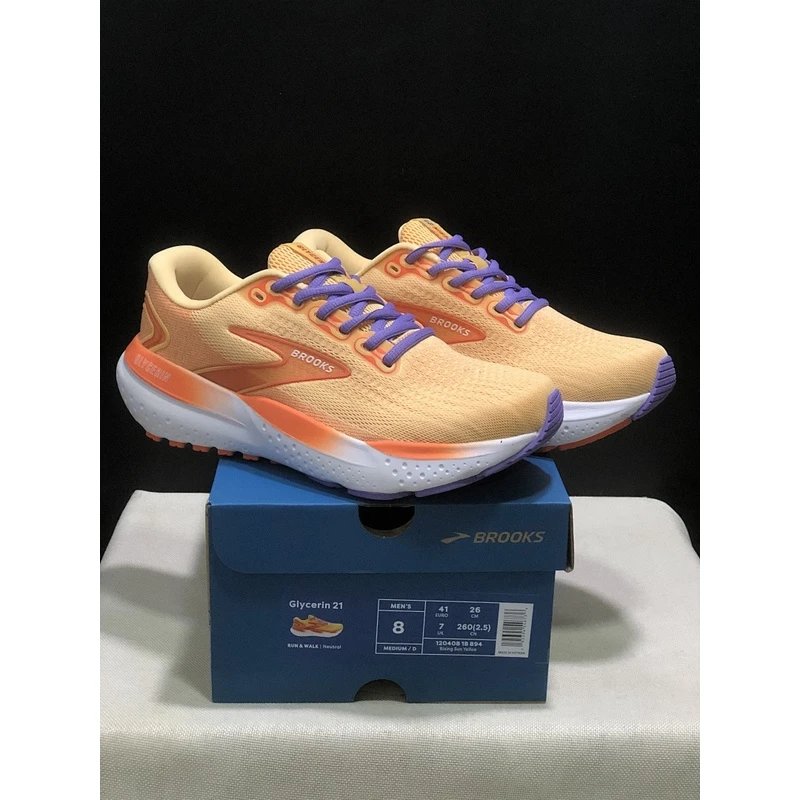 Brooks Glycerin 21 Running Shoes Brown Orange - Style 12