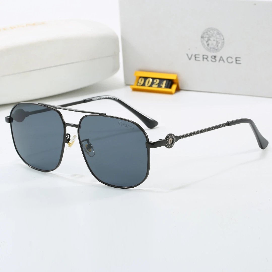 Versace Black Tinted Lens Square Sunglasses, Polished Frame Style 01