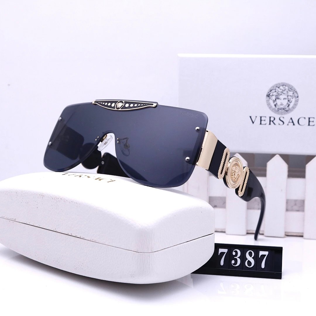 Versace Black Tinted Lens Square Sunglasses, Polished Frame Style 32