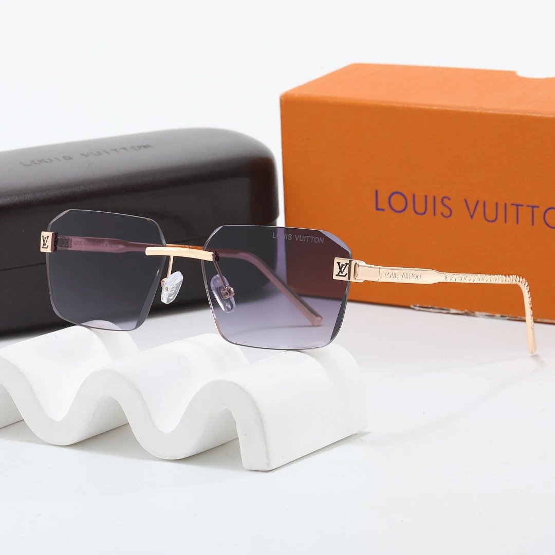 Louis Vuitton Brown Tinted Lens Square Sunglasses, Polished Frame Style 30