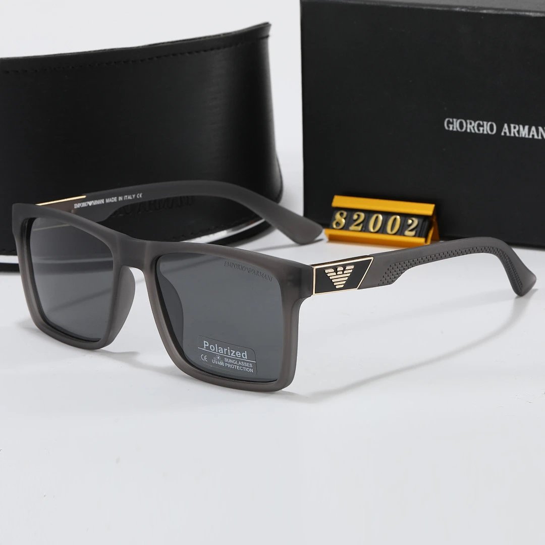 Armani Black Tinted Lens Square Sunglasses, Polished Frame Style 06