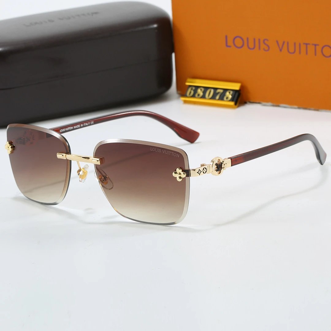 Louis Vuitton Brown Tinted Lens Square Sunglasses, Polished Frame Style 08