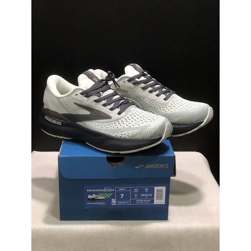 Brooks Adrenaline GT 24 Running Shoes Grey White - Style 6