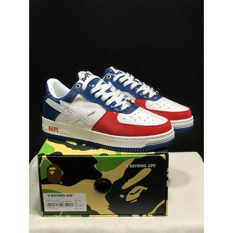 BAPE STA Low Top Sneakers low-top Red Blue - Style 2
