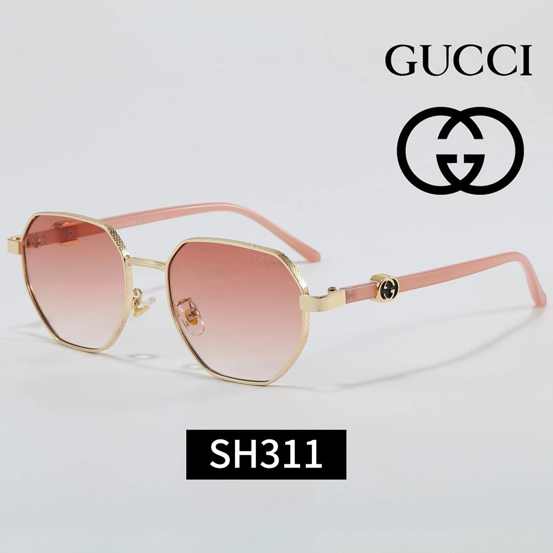 Gucci Black Tinted Lens Square Sunglasses, Polished Frame Style 13