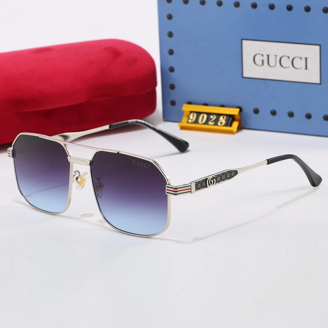 Gucci Tinted Lens Square Sunglasses, Polished Frame Style 30