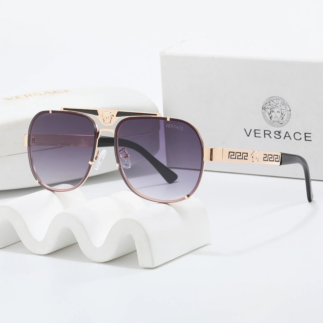 Versace Black Tinted Lens Square Sunglasses, Polished Frame Style 01