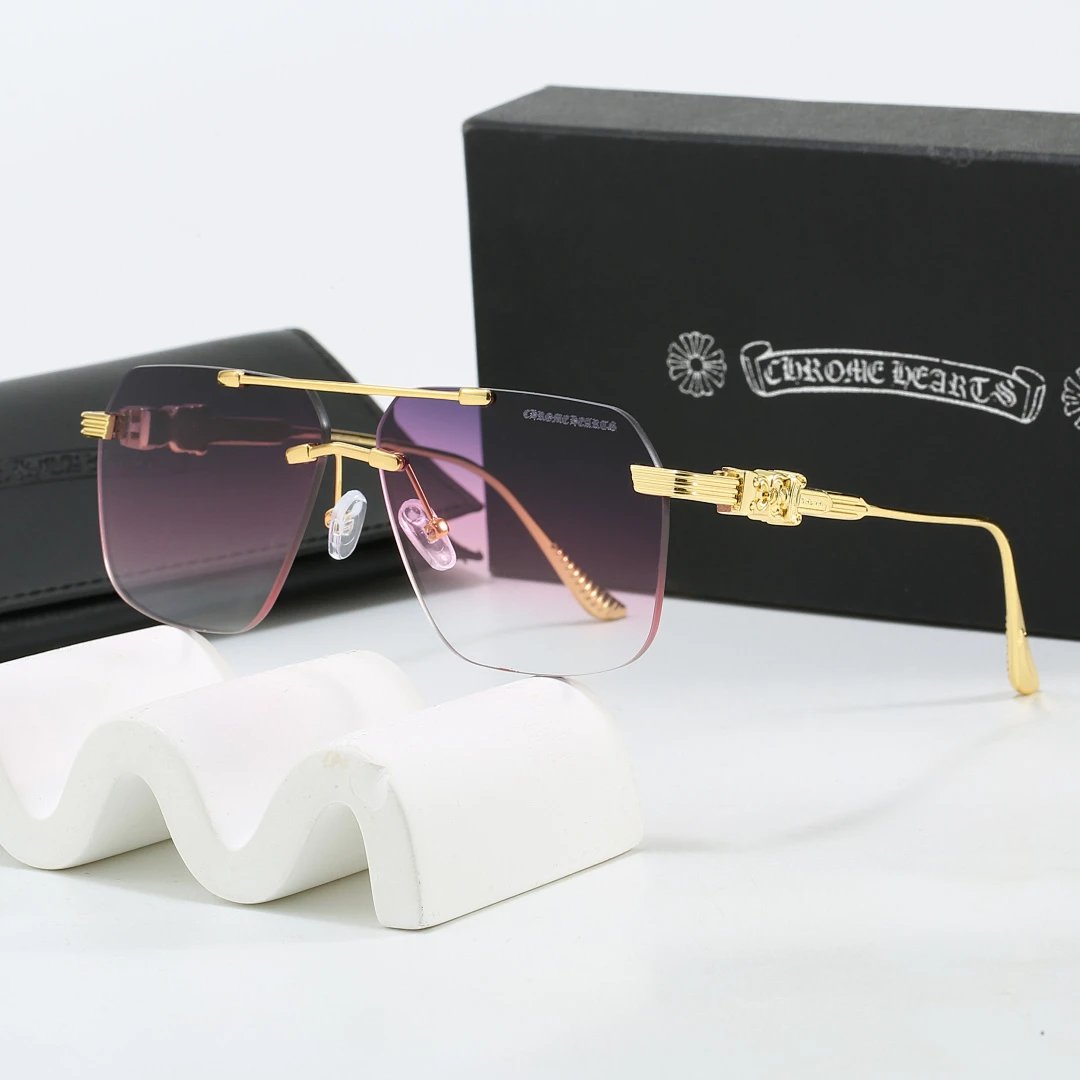 Chrome Hearts Black Tinted Lens Square Sunglasses, Polished Frame Style 03