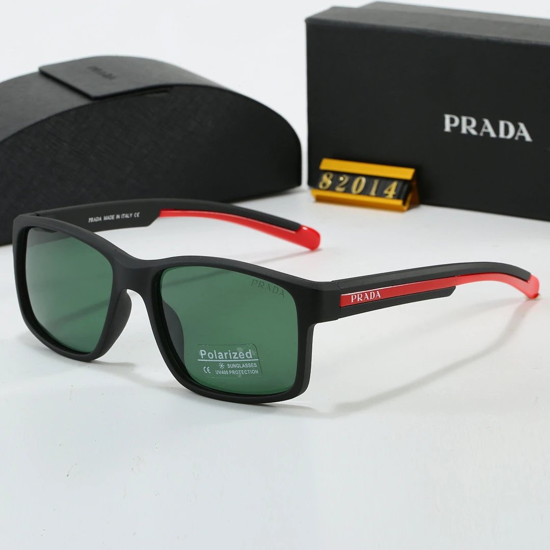 Prada Black Tinted Lens Square Sunglasses, Polished Frame Style 25
