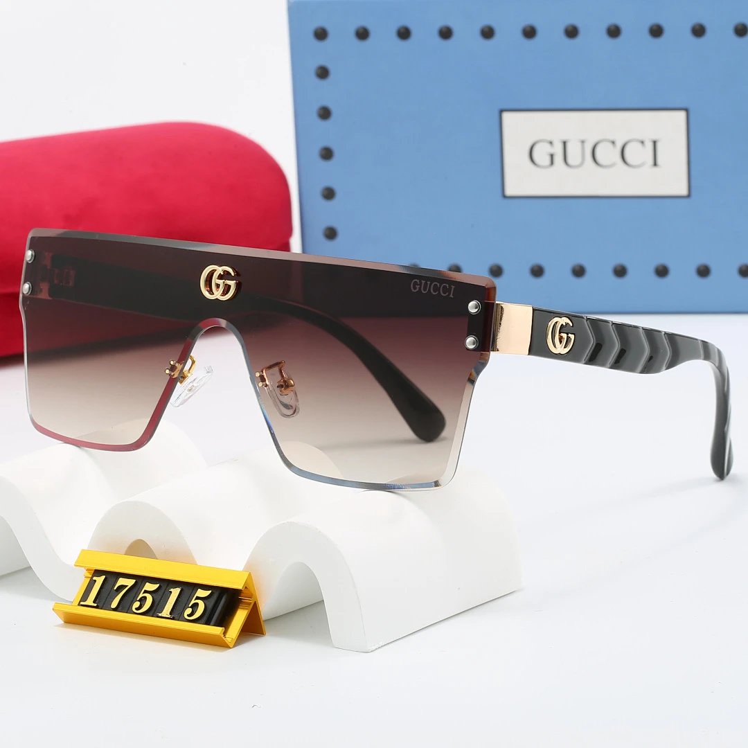 Gucci Tinted Lens Square Sunglasses, Polished Frame Style 15