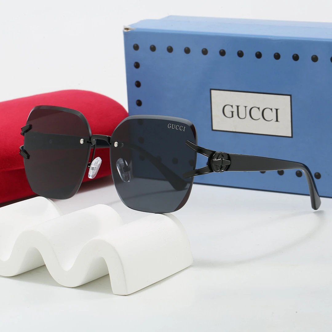 Gucci Tinted Lens Square Sunglasses, Polished Frame Style 20
