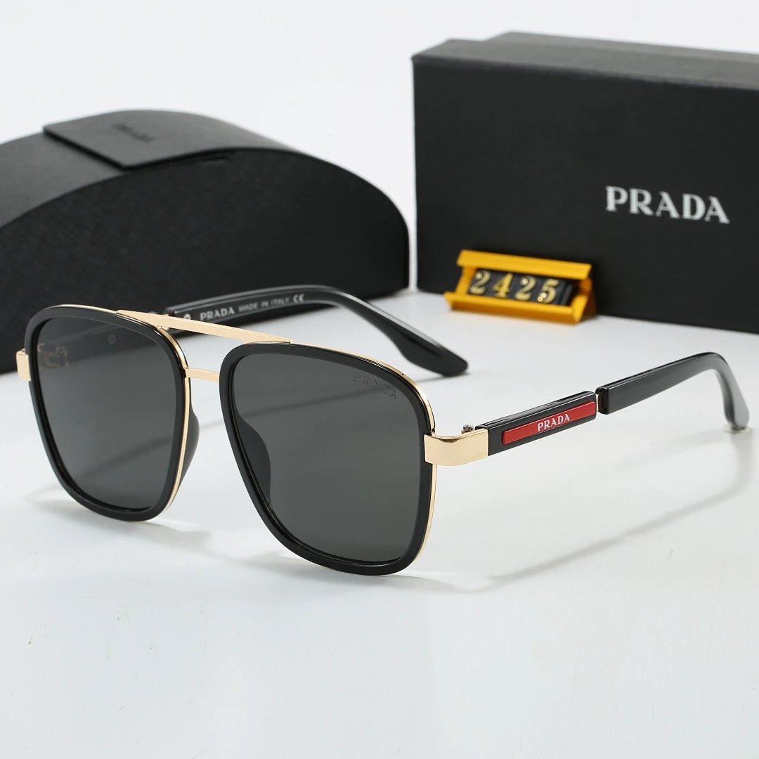Prada Black Tinted Lens Designer Sunglasses, Polished Frame Style 03