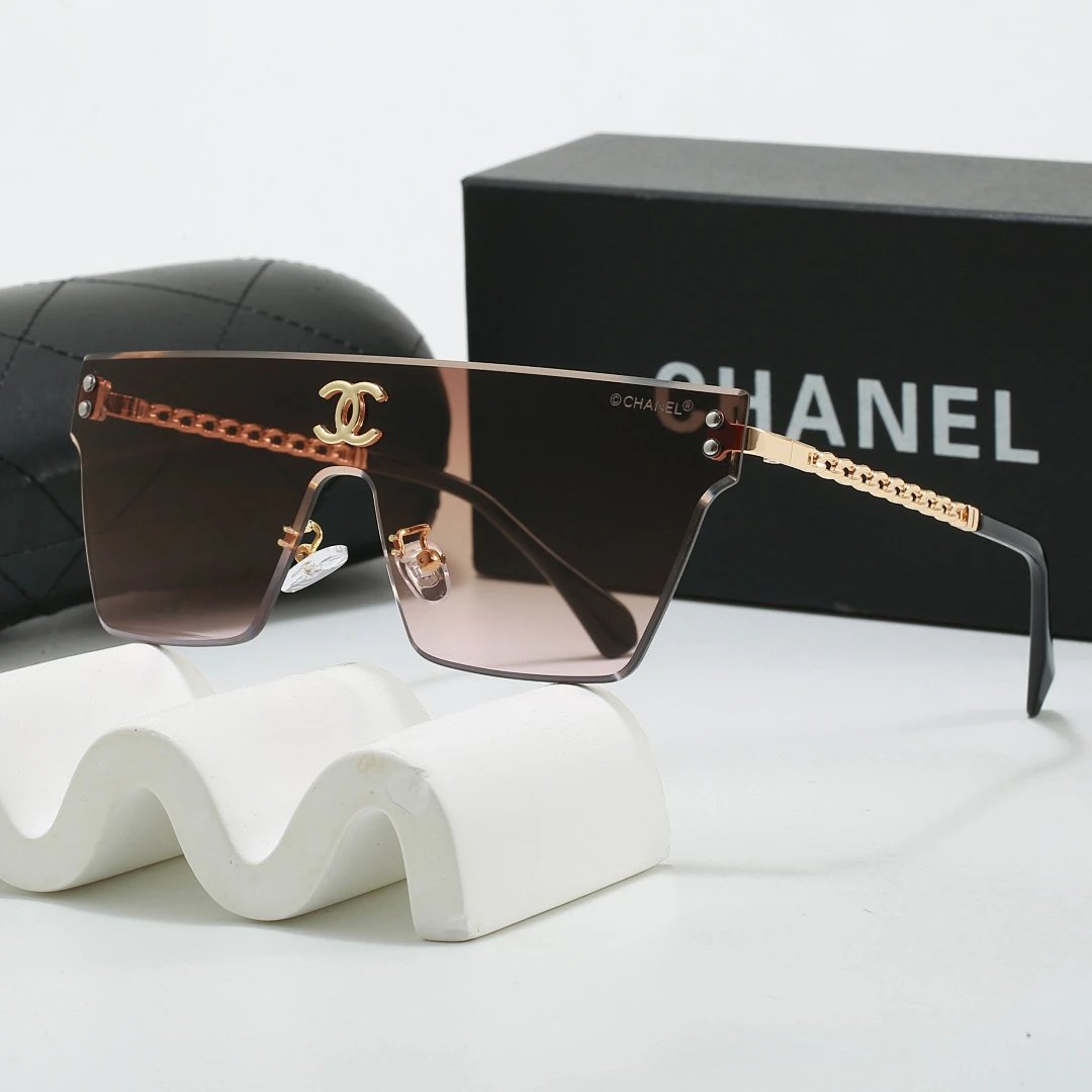 Chanel Black Tinted Lens Square Sunglasses, Polished Frame Style 04