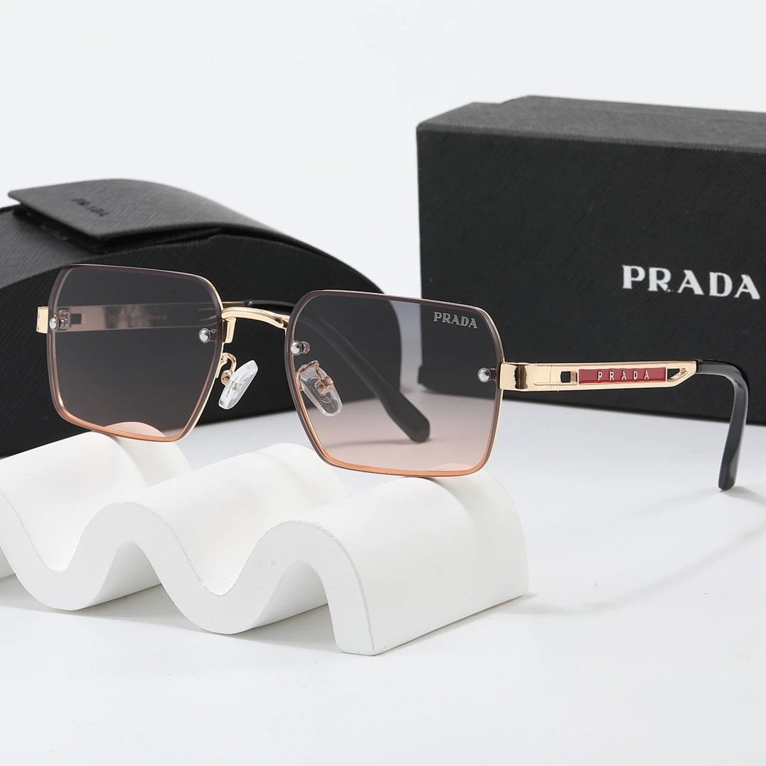 Prada Black Tinted Lens Square Sunglasses, Polished Frame Style 08