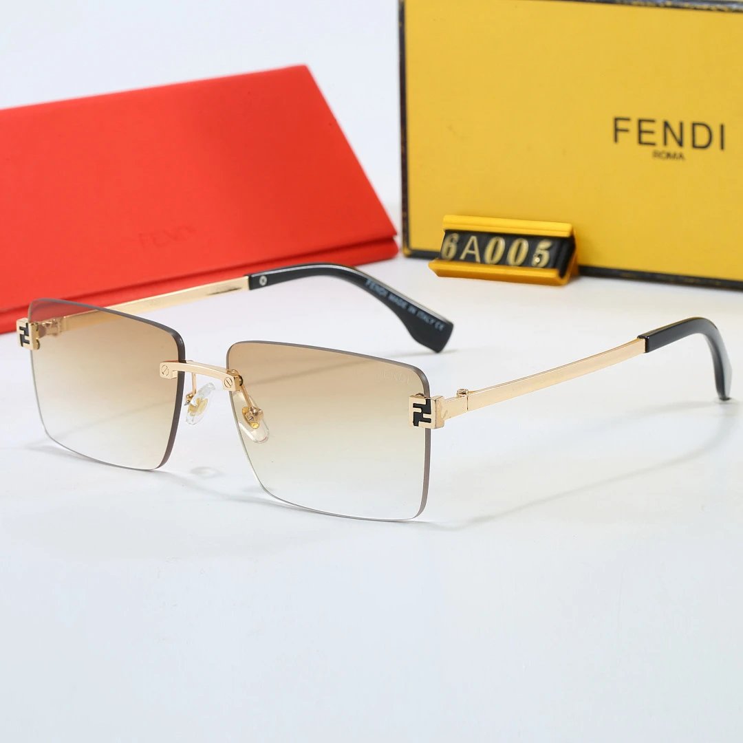 Fendi Brown Tinted Lens Square Sunglasses, Polished Frame Style 24