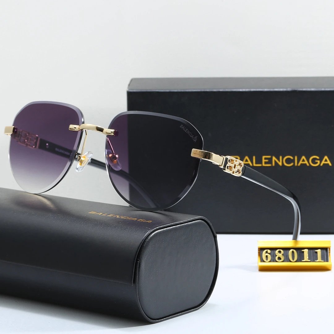 Balenciaga Black Tinted Lens Square Sunglasses, Polished Frame Style 19