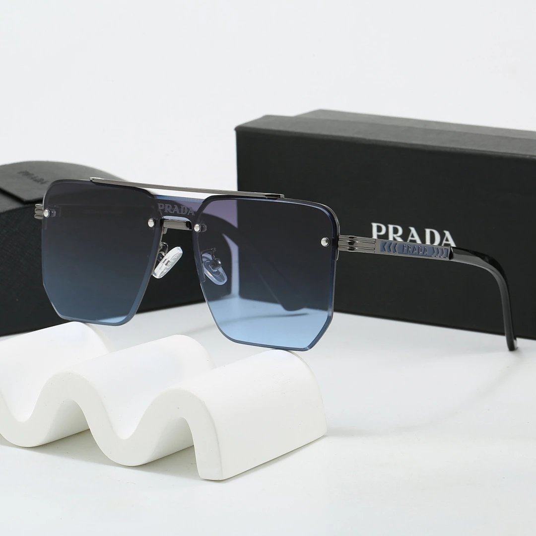 Prada Black Tinted Lens Square Sunglasses, Polished Frame Style 20